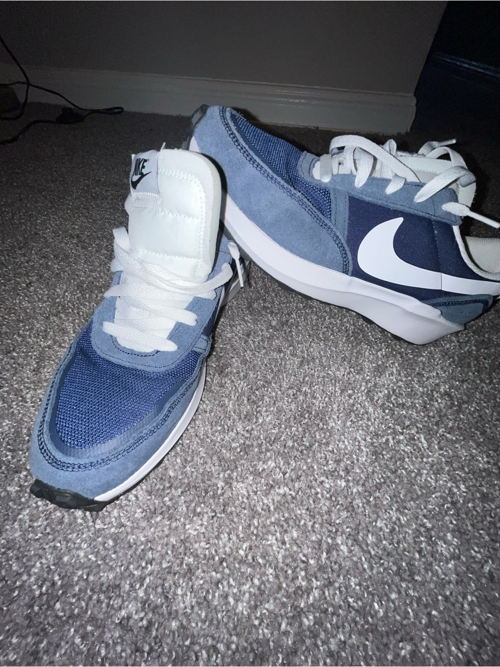 Nike Two-Tone Blue Suede & Mesh Sneakers